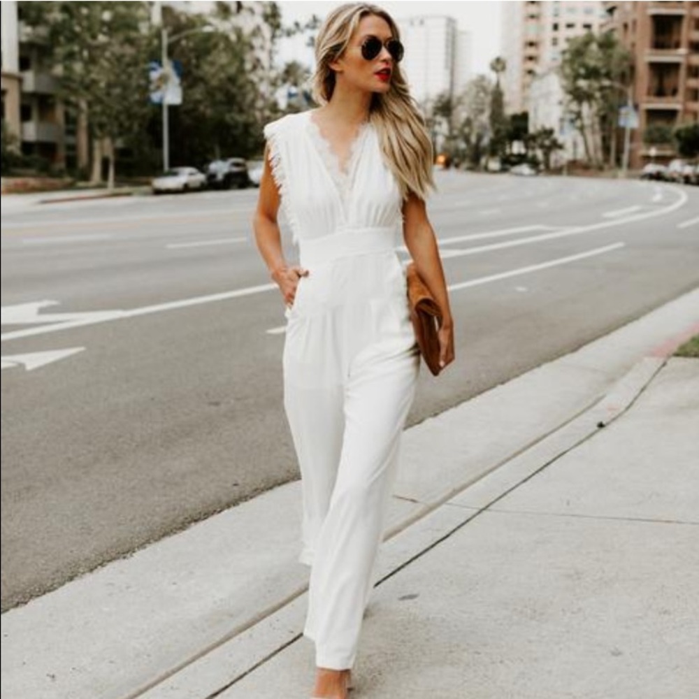 ***SOLD*** VICI Invincible Pocketed White Jumpsuit